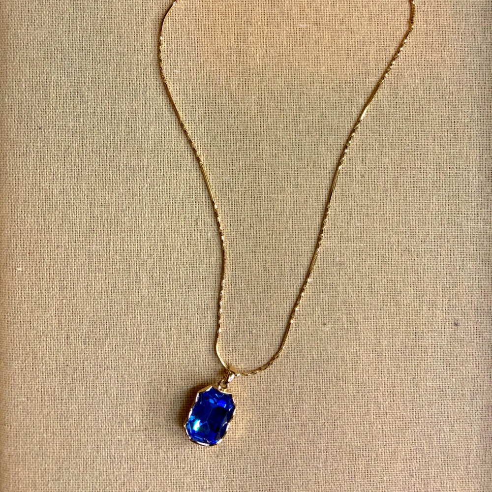Gold & Blue Swarovski elements necklace